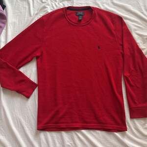 Polo Ralph Lauren Men's Red Waffle-Knit Thermal Long Sleeve T-Shirt